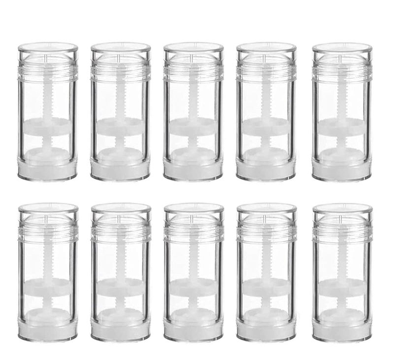 Healthcom 10 Pcs 30ml Empty Deodorant Containers Twistup Filling Stick Clear Plastic Deodorant Container 1 Oz Refillable Deodorant Bottles Bottomfill Round Lip Balm Tubes for DIY Lipstick Crayon - Image 1